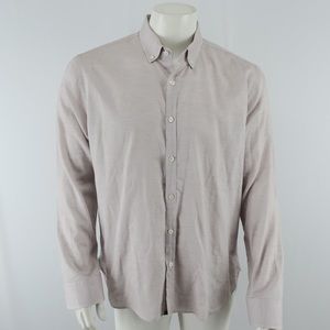 Billy Reid Long Sleeve Button Up Shirt Mens Large Slim Cut Cotton Red